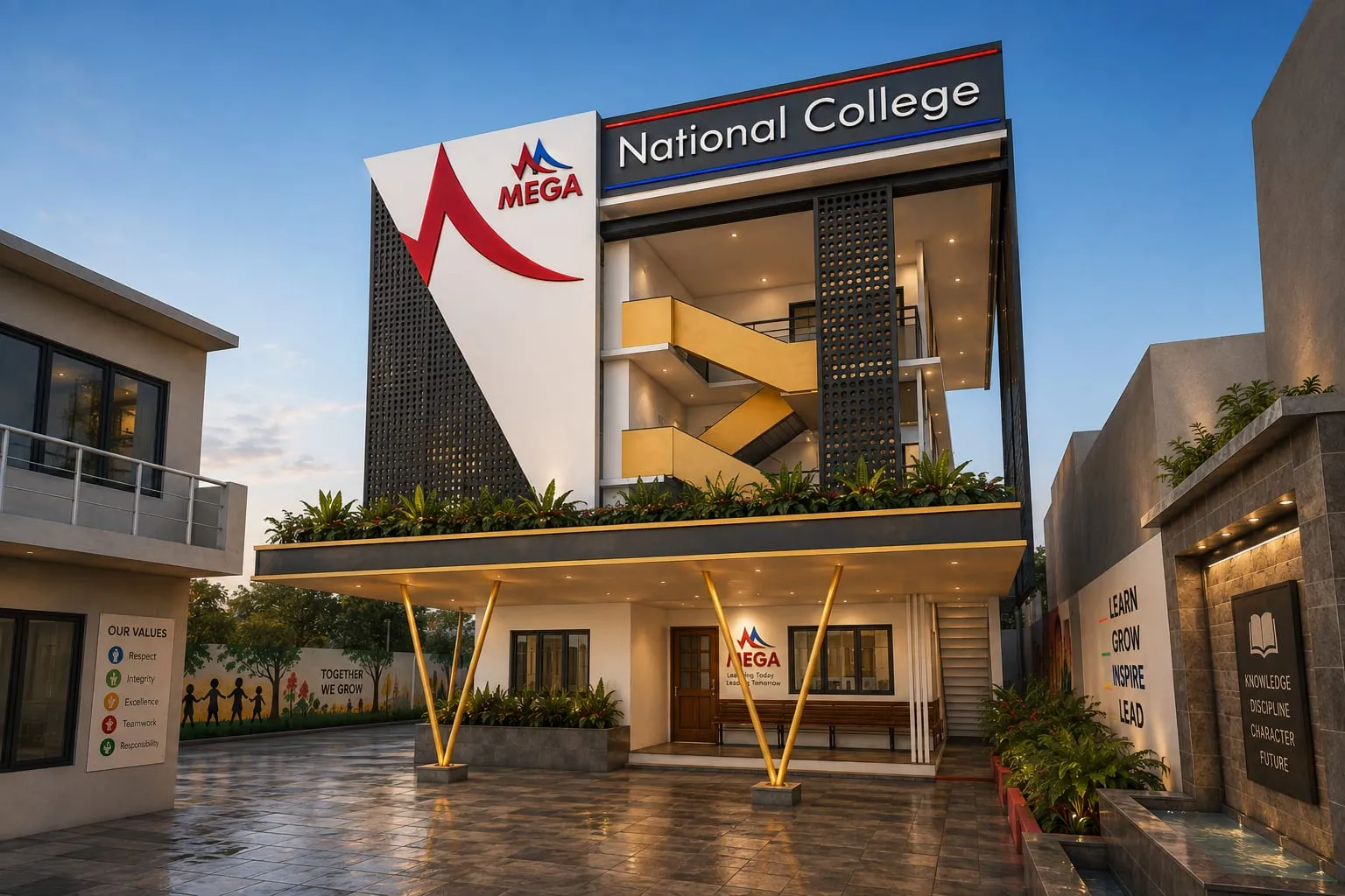 Exterior view of the college building